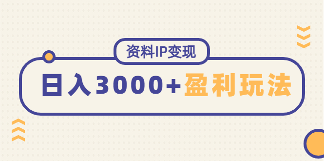 资料IP变现，能稳定日赚3000起的持续性盈利玩法-臭虾米项目网