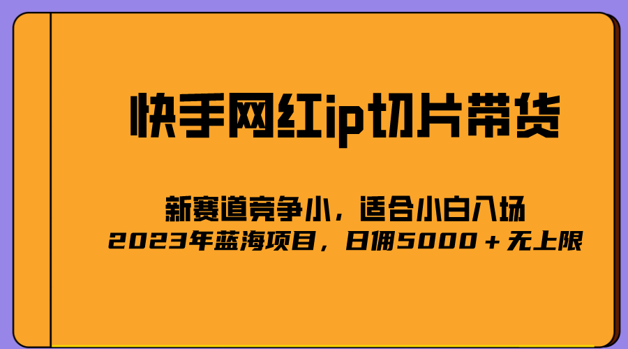 2023爆火的快手网红IP切片，号称日佣5000＋的蓝海项目，二驴的独家授权-臭虾米项目网