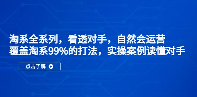 图片[1]-淘系全系列，看透对手，自然会运营，覆盖淘系99%·打法，实操案例读懂对手-臭虾米项目网