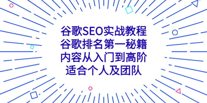 图片[1]-谷歌SEO实战教程：谷歌排名第一秘籍，内容从入门到高阶，适合个人及团队-臭虾米项目网