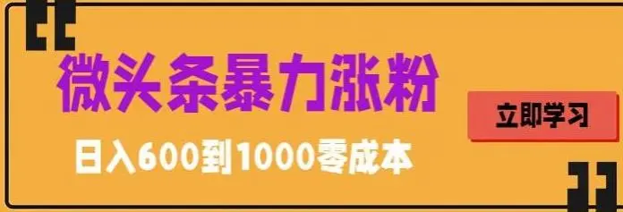 图片[1]-微头条暴力涨粉技巧搬运文案就能涨几万粉丝，简单0成本，日赚600-臭虾米项目网