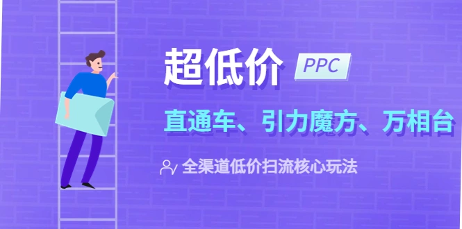 图片[1]-2023超低价·ppc—“直通车、引力魔方、万相台”全渠道·低价扫流核心玩法-臭虾米项目网