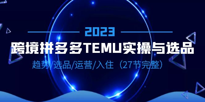 2023跨境·拼多多·TEMU实操与选品，趋势·选品·运营·入住（27节完整）-臭虾米项目网