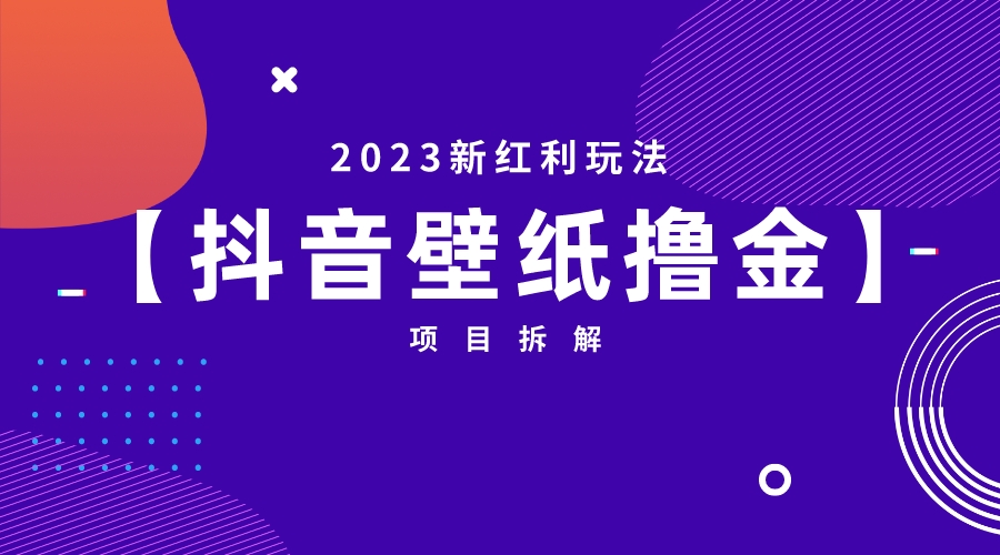2023新红利玩法：抖音壁纸撸金项目-臭虾米项目网