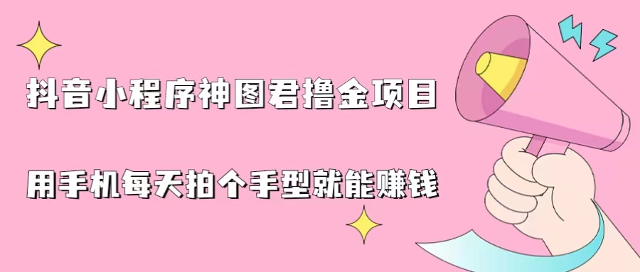 抖音小程序神图君撸金项目，用手机每天拍个手型挂载一下小程序就能赚钱-臭虾米项目网