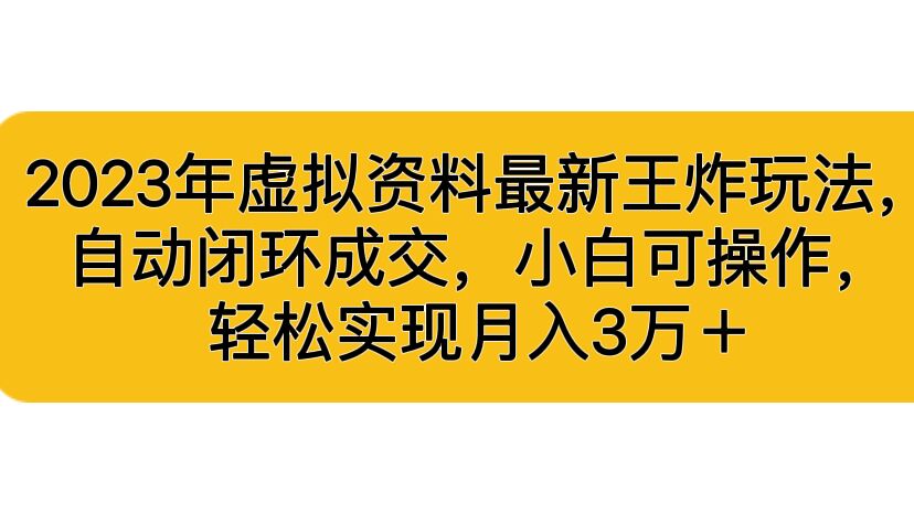 2023年虚拟资料最新王炸玩法，自动闭环成交，小白可操作，轻松实现月入3…-臭虾米项目网