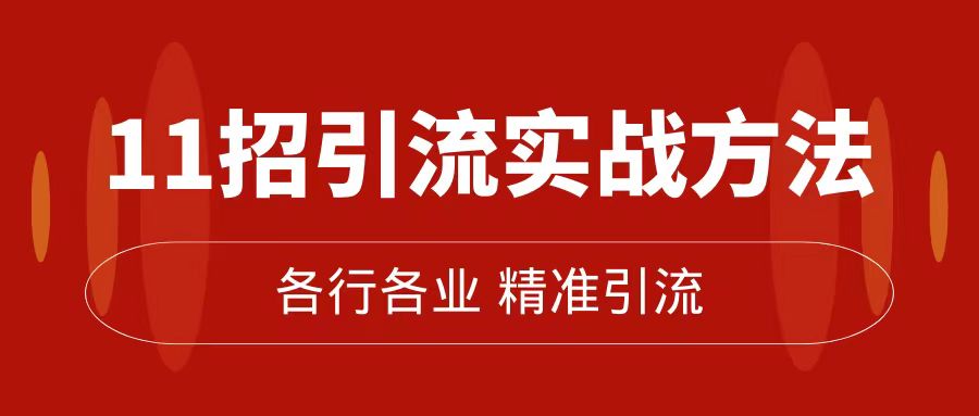 精准引流术：11招引流实战方法，让你私域流量加到爆（11节课完整版）-臭虾米项目网