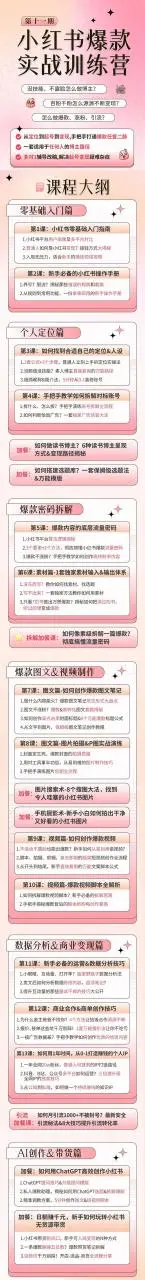 图片[2]-小红书博主爆款实操营·第11期：从0-1打造赚钱IP，日躺赚千元，9月完结新课-臭虾米项目网