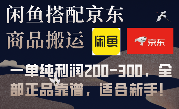 闲鱼搭配京东备份库搬运，一单纯利润200-300，全部正品靠谱，适合新手！-臭虾米项目网