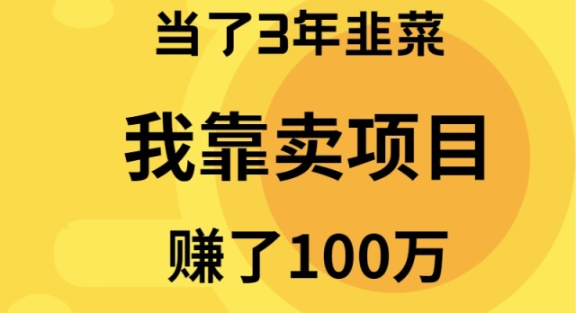 当了3年韭菜，我靠卖项目赚了100万-臭虾米项目网