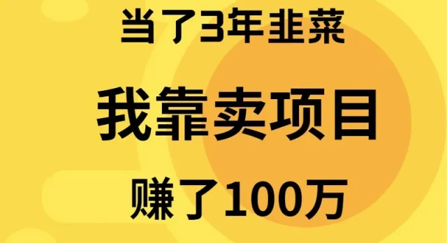 图片[1]-当了3年韭菜，我靠卖项目赚了100万-臭虾米项目网