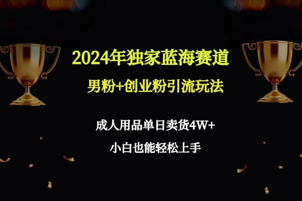 图片[1]-2024年独家蓝海赛道男粉+创业粉引流玩法，成人用品单日卖货4W+保姆教程-臭虾米项目网