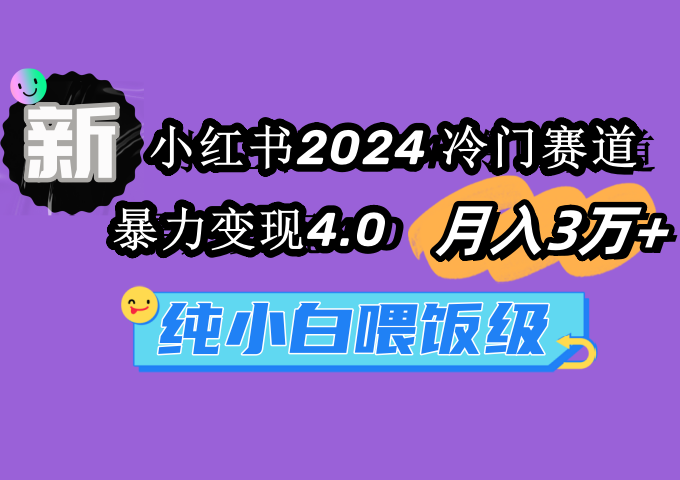 小红书2024冷门赛道 月入3万+ 暴力变现4.0 纯小白喂饭级-臭虾米项目网