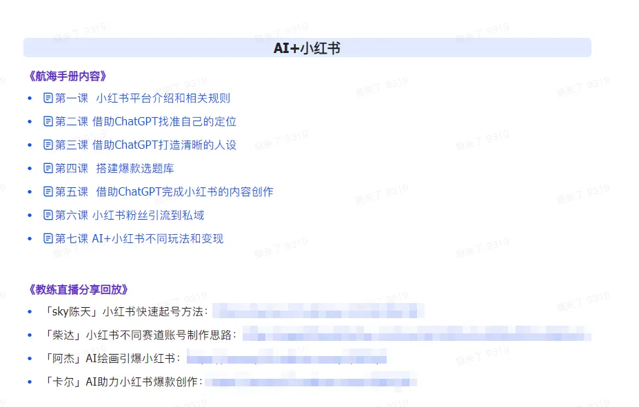 图片[3]-AI破局手册+教练分享合集：AI提示词/AI+小红书 /AI+公众号/AI+绘画/AI编程-臭虾米项目网