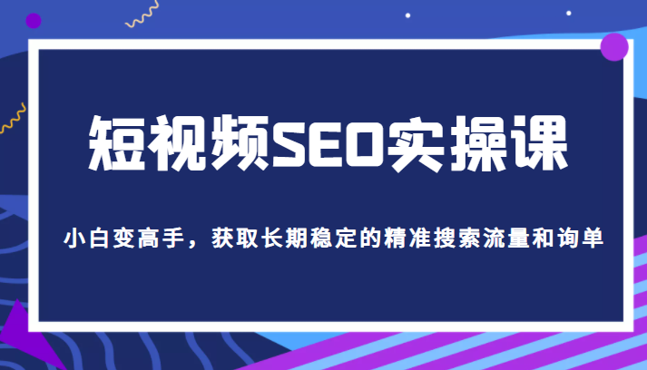 成为短视频SEO高手的必备指南：从小白到专家的实操课程-臭虾米项目网