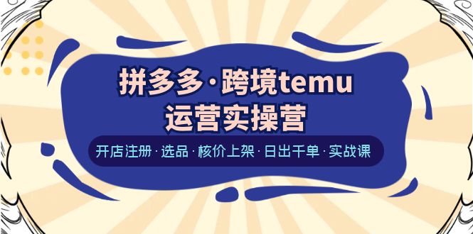 拼多多跨境电商Temu实操营课程指南：如何打造每日千订单店铺-臭虾米项目网