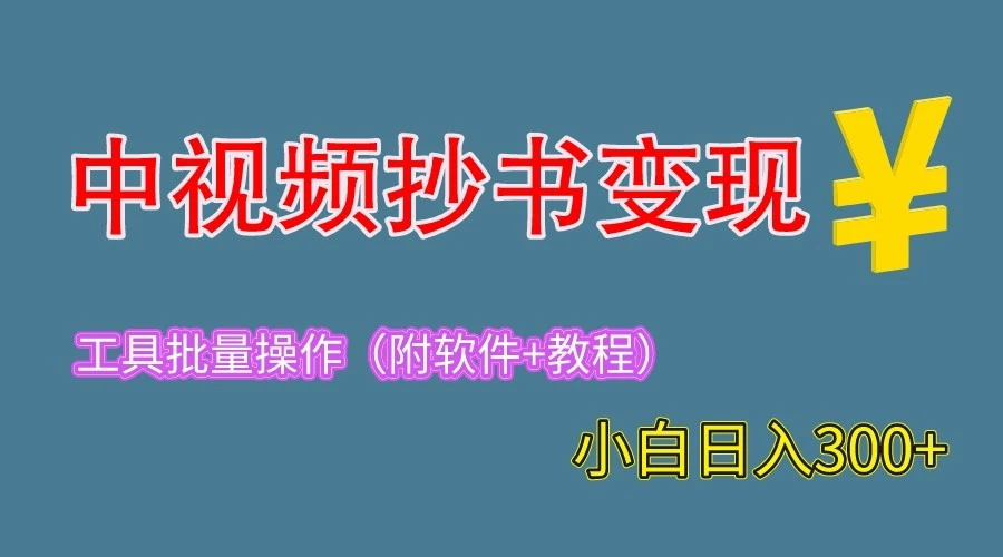 图片[1]-2023年中视频抄书变现：轻松日增300元，手把手教学 实用工具推荐-臭虾米项目网