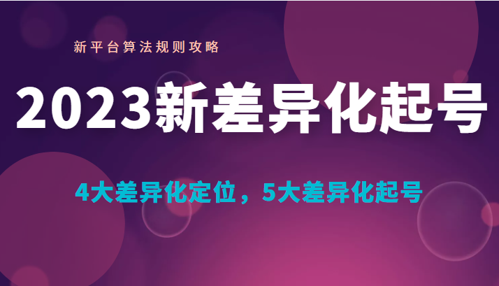 2023新差异化起号攻略：探秘4大定位策略与5大差异化方法-臭虾米项目网