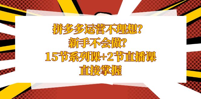 拼多多运营不理想？15节系列课 2节直播课助你直击成功秘诀-臭虾米项目网