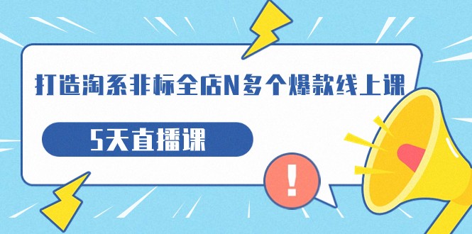 打造淘系非标全店N多个爆款线上课，5天直播课程解析非标品产品落地方案-臭虾米项目网