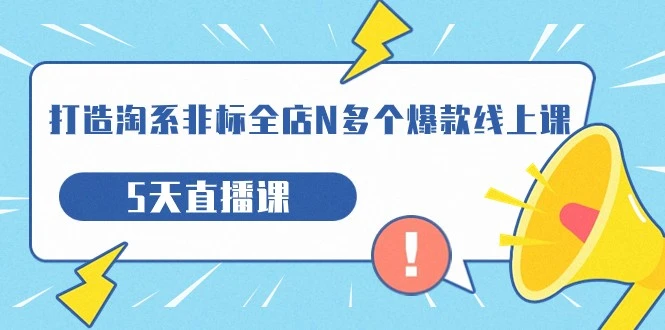 图片[1]-打造淘系非标全店N多个爆款线上课，5天直播课程解析非标品产品落地方案-臭虾米项目网