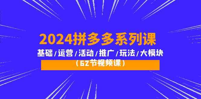 掌握拼多多赚钱玩法：全方位拼多多系列课程解析-臭虾米项目网