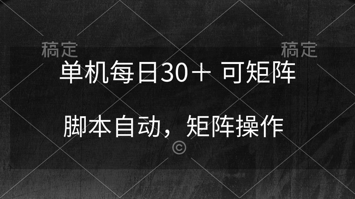 单机每日30＋ 可矩阵，脚本自动 稳定躺赚-臭虾米项目网