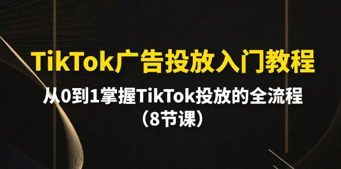 图片[1]-TikTok广告投放入门教程，从0到1掌握TikTok投放的全流程（8节课）-臭虾米项目网