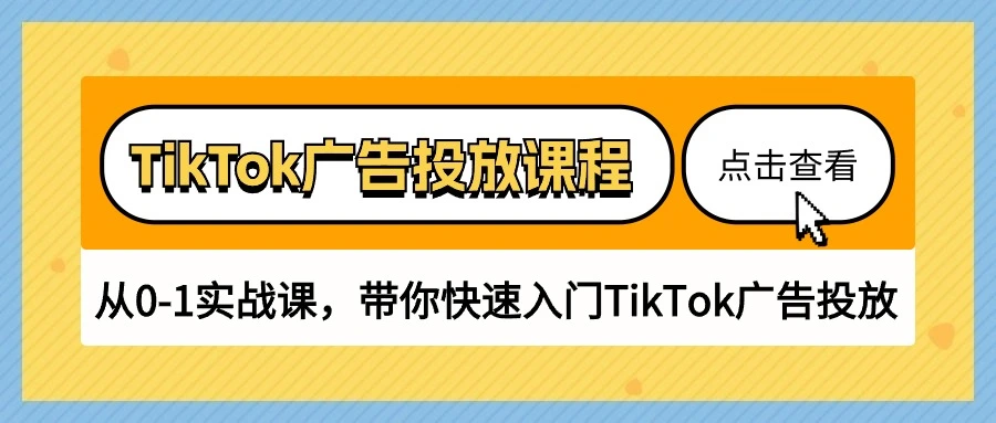 TikTok广告投放课程，从01实战课，带你快速入门TikTok广告投放（30节课）