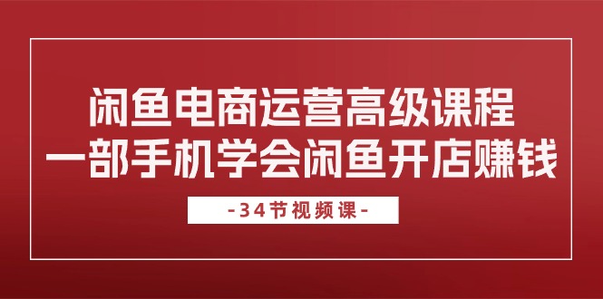 闲鱼电商运营高级课程，一部手机学会闲鱼开店赚钱（34节课）-臭虾米项目网