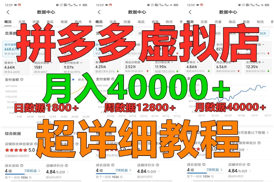 拼多多虚拟电商训练营月入40000 ，全网最详细，你做你也行，暴利稳定长久-臭虾米项目网