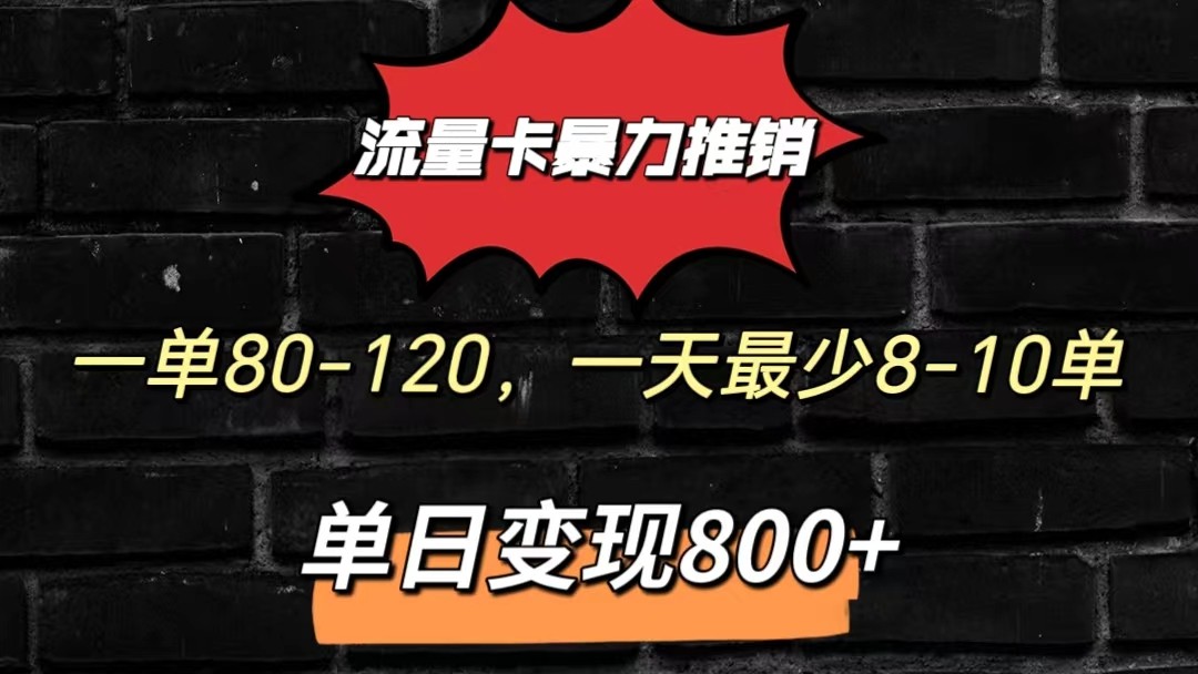 流量卡暴力推销模式一单80170元一天至少10单，单日变现800元-臭虾米项目网