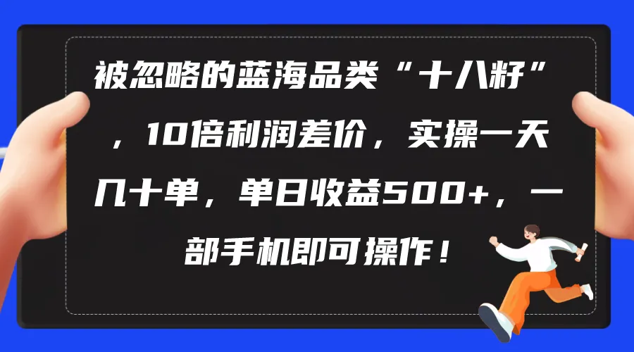 被忽略的蓝海品类“十八籽”，10倍利润差价，实操一天几十单单日收益500 