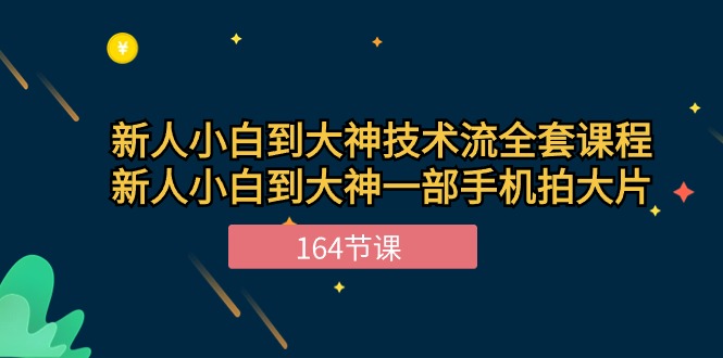 新手小白到大神技术流全套课程，新人小白到大神一部手机拍大片（164节）-臭虾米项目网