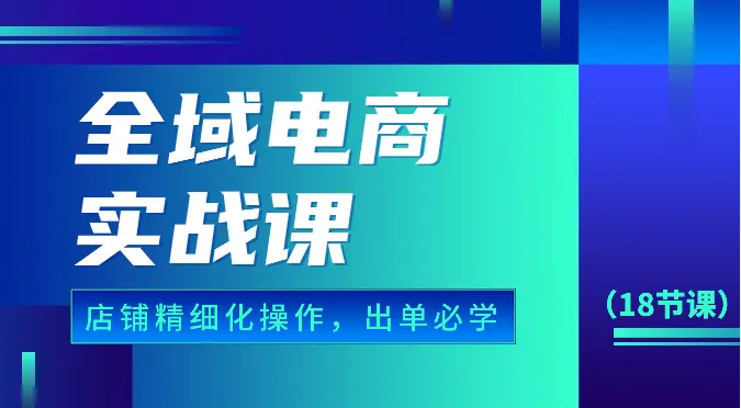 图片[1]-全域电商实战课，个人店铺精细化操作流程，出单必学内容（18节课）-臭虾米项目网