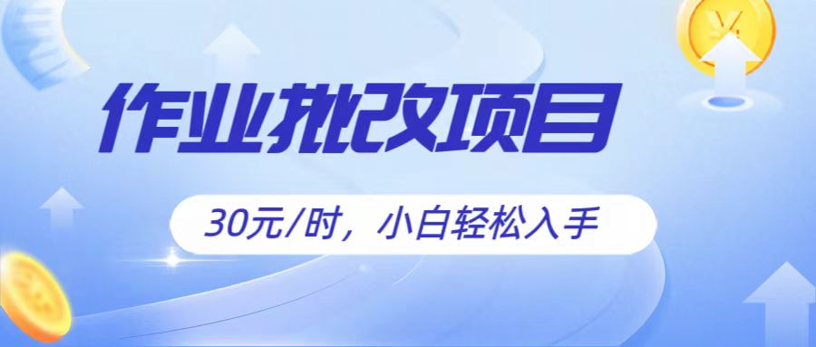 作业批改项目30元/时，简单小白轻松入手，非常适合兼职-臭虾米项目网