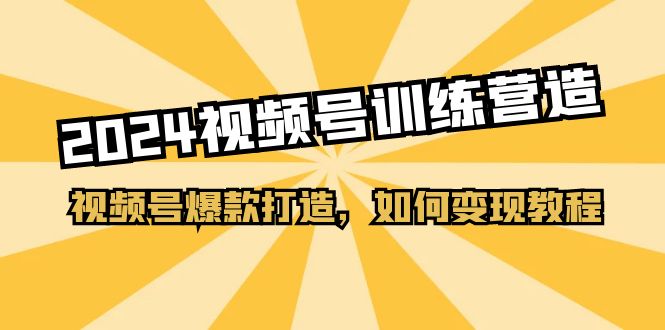 2024视频号训练营，视频号爆款打造，如何变现教程（20节课）-臭虾米项目网