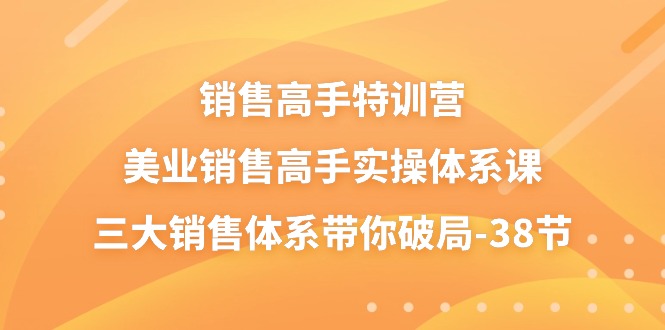 销售高手特训营，美业销售高手实操体系课，三大销售体系带你破局38节-臭虾米项目网