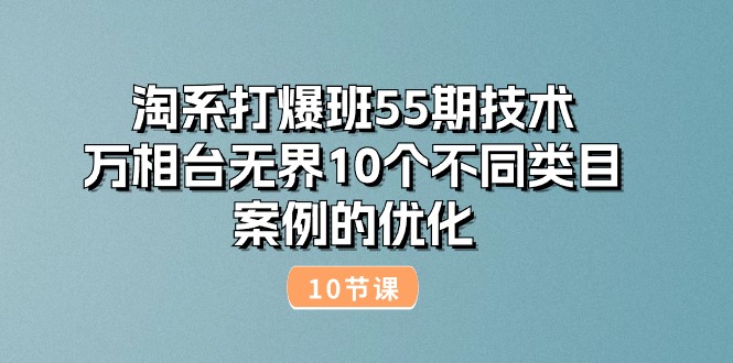 淘系打爆班55期技术：万相台无界10个不同类目案例的优化（10节）-臭虾米项目网