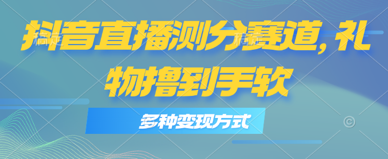 抖音直播测分赛道，多种变现方式，轻松日入1000-臭虾米项目网