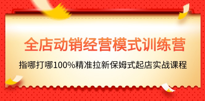 全店动销经营模式训练营，指哪打哪100%精准拉新保姆式起店实战课程-臭虾米项目网