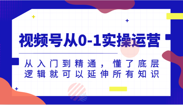 视频号从01实操运营，从入门到精通，懂了底层逻辑就可以延伸所有知识（更新2024.7）-臭虾米项目网