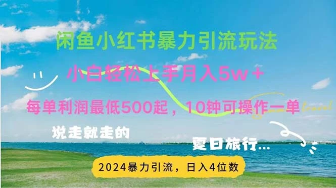 2024暑假超赚钱方法揭秘！小红书咸鱼引流项目详解