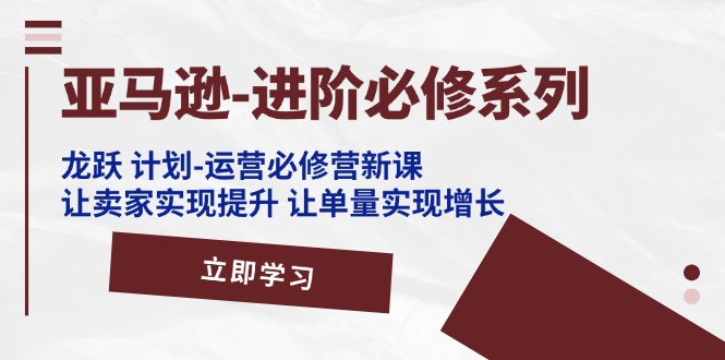 亚马逊进阶必修系列，龙跃计划运营必修营新课，让卖家实现提升让单量实现增长-臭虾米项目网